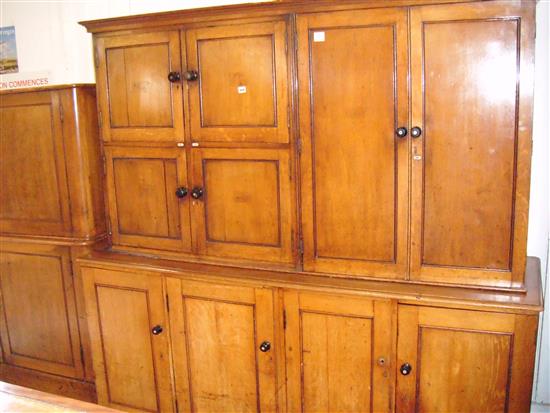 Mid 19th century oak store cabinet, bearing label Boys Home, Regent Park, London